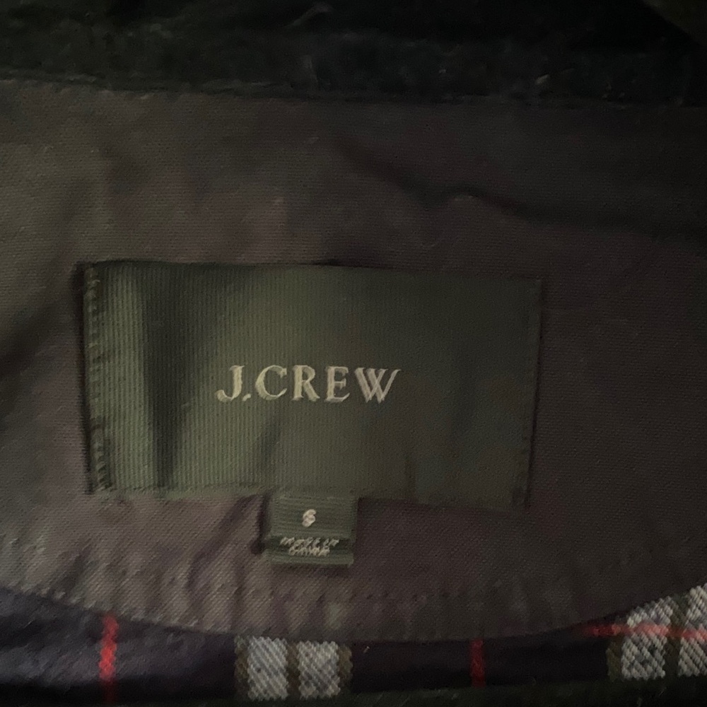 J. Crew cotton canvas long field jacket navy brown small - Picture 5 of 5